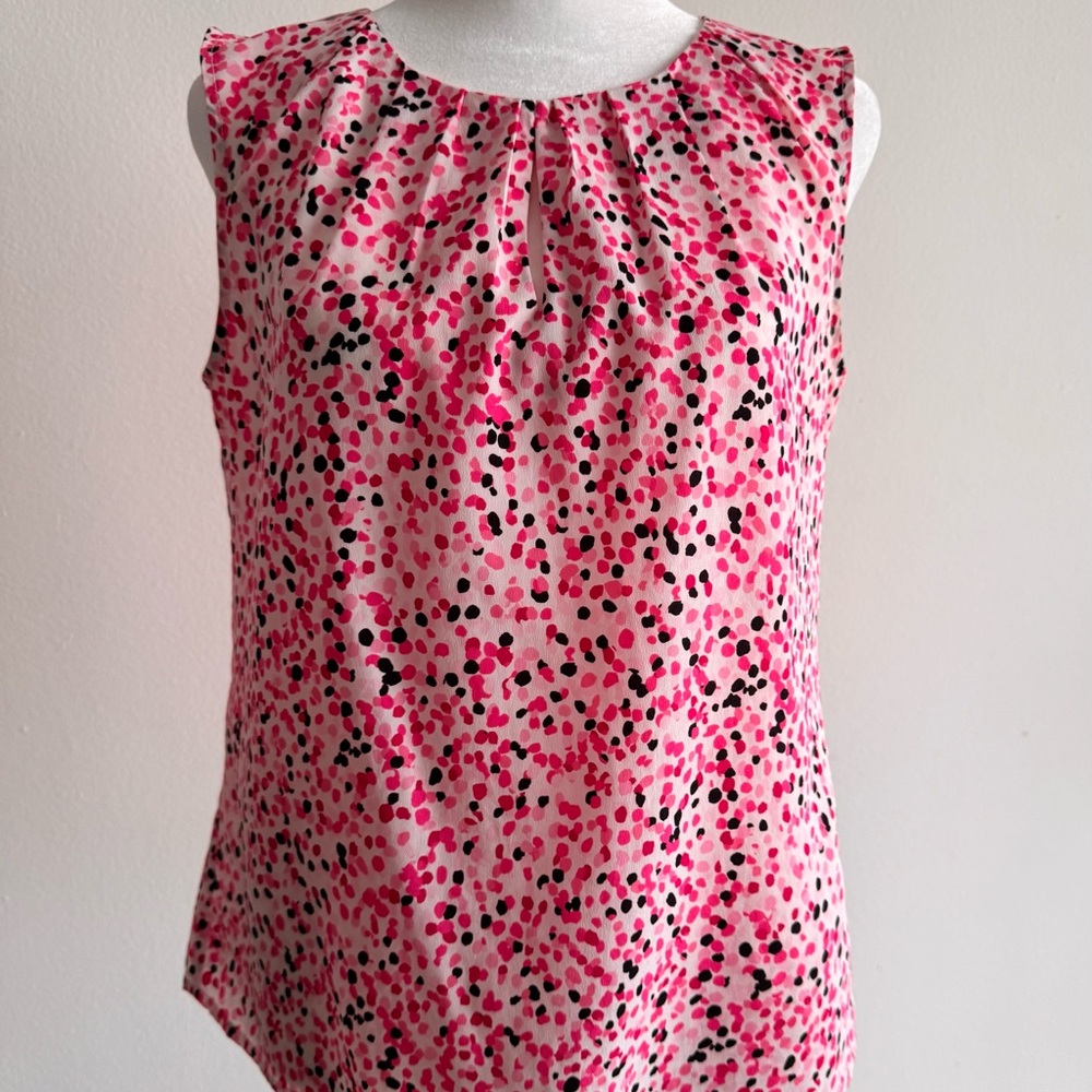 Nine West Pink Ruffled Sleeveless Blouse